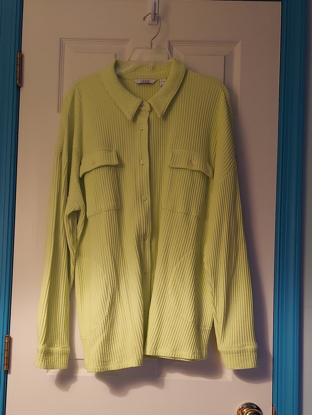 Denim & Co Waffle Knit Long Sleeve Tunic